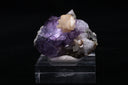 Unique Purple Fluoride with Calcite Flower (UV Red Light)
